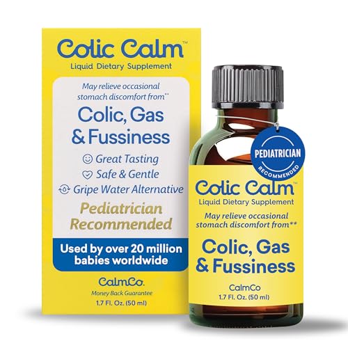 Image of Colic Calm Alternative Gripe Water for Babies - Infant Gas Drops for Newborns, Colic and Upset Stomach Relief, Safe & Gentle, Gluten Free, Baby Essentials for Digestive Health, 1.7 fl oz (Pack of 1)