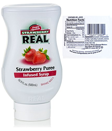 Reàl Fruit Infused Flavoring Syrup Variety - Strawberry, Raspberry, Peach, Blueberry, Black Cherry, Crisp Apple (Pack Of 6, 16.9 Fl Oz Bottles) #TOP5