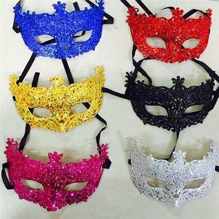 Women's Masquerade Mask Fashionable Glitter Fashion Eye Mask for Ball Proms and Party (Black)