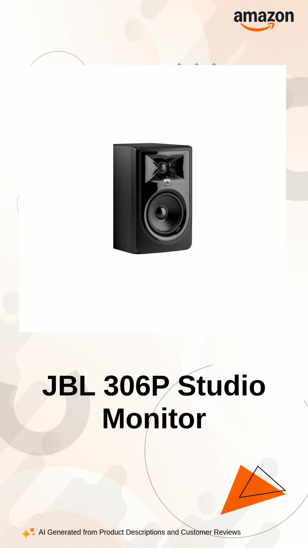 JBL 306P MKII Powered Studio Monitors 112 Watts Auxiliary Party