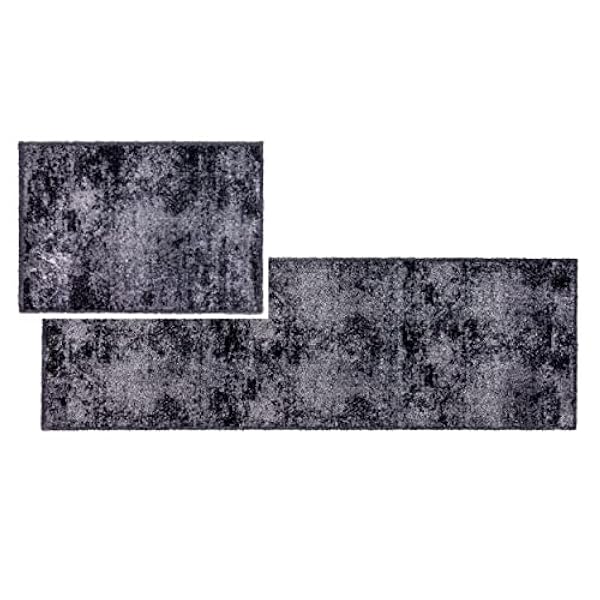 ASTRA Pluizige zachte vuilvangmat Pure & Soft – vuilvangmat voor binnen – duurzame voetmat – allover grijs 50 x 70 cm en 50 x 150 cm