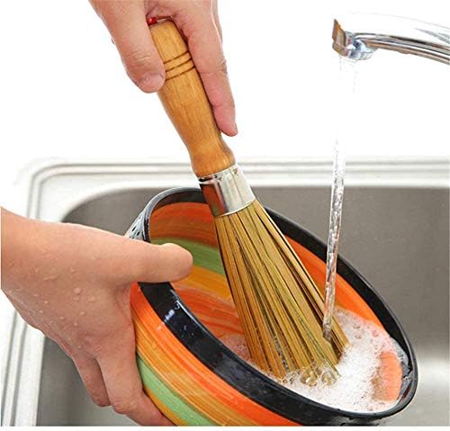 ProLeo Bamboo Long Handle Cleaning, Cleaning Broom, Wok Brush, Bamboo Pans Clean Brush, Bamboo Long Handle for Household Kitchens, Restaurants, Cleaning Devices, Pure Natural Products