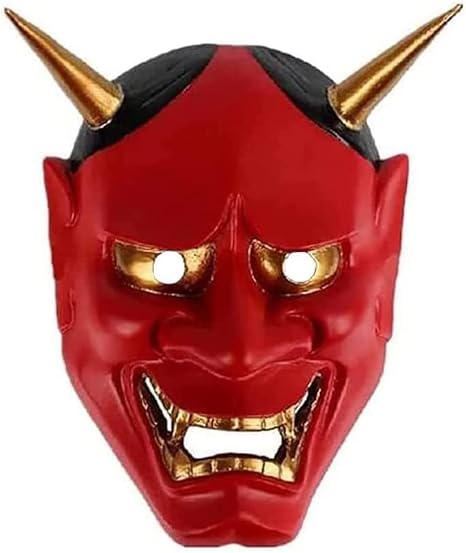 Amazon.co.jp: 般若 お面 おめん 御面 仮面 鬼のお面 般若 節分 豆まき コスプレ オニ退治 赤鬼、白鬼 お面 仮装 なりきり ...