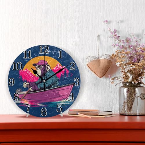 Horloge murale bleu marine de 25,4 cm pour cuisine
