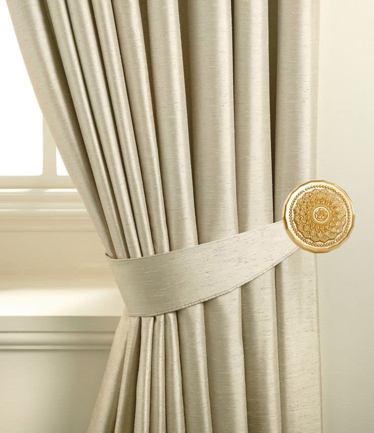 IDT1 Pair Curtain Tiebacks for Home Sheer Blackout Drapes Blind Curtains Decorations Accessories Curtain Holder Buckle hooks for Living Room/Bedroom/Bathroom (Dark Golden, Tieback-22)