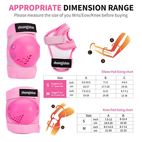 Knee Pads Kids/Youth, 6-in-1 Sports Knee Elbow Wrist Pads Guards, Safety Protective Gear for Roller Skates Cycling BMX Bike Skateboard Inline Skatings Scooter Riding and Other Extreme Sports - Thumbnail 5
