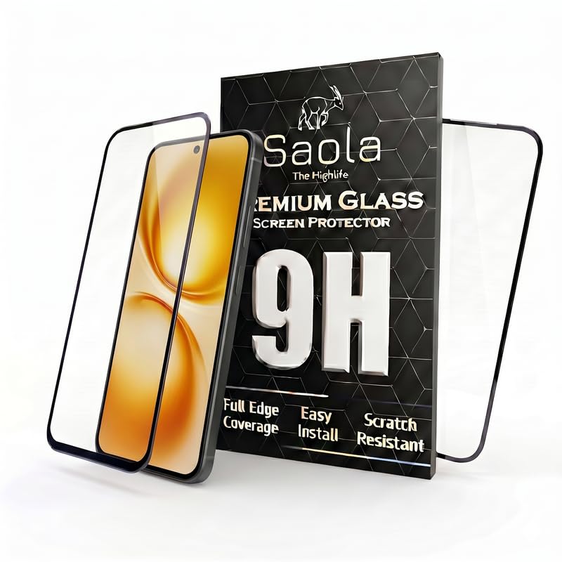 Image of Saola HD Clear Tempered Glass for Vivo X200 FE | High Strength 9H Protection, Smooth Touch, Full Coverage Screen Guard, 2-Step Installation Kit | Quick & Easy Application (Pack of 2)