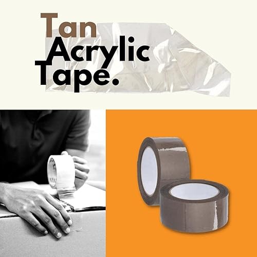 Miniatura 3 de PSBM Cinta de embalaje, 2 pulgadas x 55 yardas, paquete de 12, marrón tostado, 1.75 mil, cinta de embalaje para recarga de dispensador, mudanza,