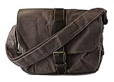 Ahmik Canvas Vintage Look Casual Medium Size Daily Messenger Shoulder Bag Brown