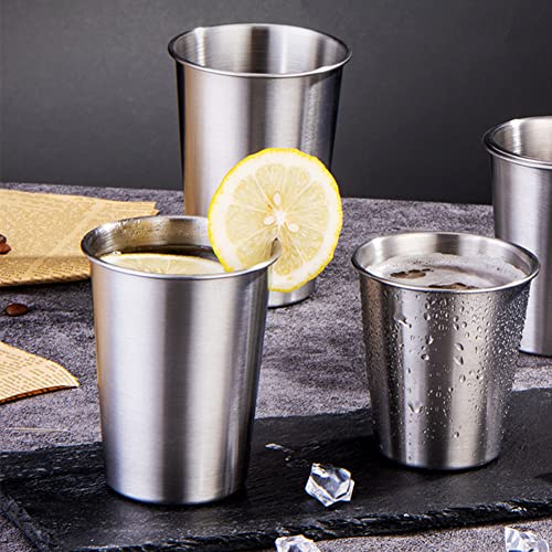Jianyi Stainless Steel Cups, 8 Ounce Stainless Steel Kids Cups For Drinking, Reusable Water Tumbler Metal Drinking Glasses For Kids And Adults, Fathers Day Gift Ideas (4 Pack) #TOP5