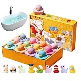 Palla da Bagno,12 Pezzi con Paperelle Gioiose e Delicate | Schiume da Doccia per Bambini Giochi Divertenti | per Bambini e Bambine Casa Bagno Vasche Piscina Compleanni Regali