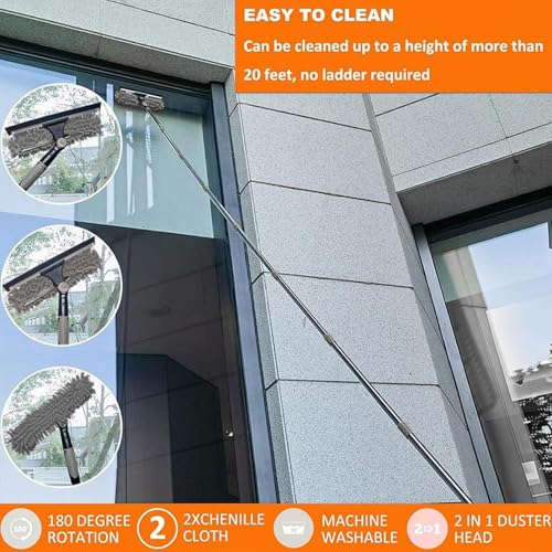 Épousseteur en microfibre à long manche flexible pour climatiseurs