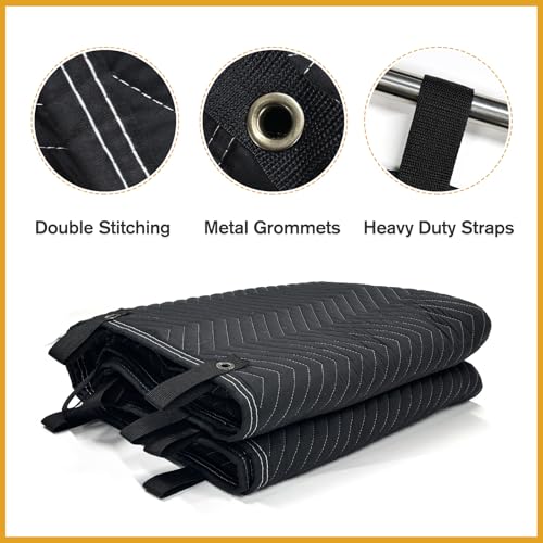 JZHLLA 72" x 40" Studio Large Sound Dampening Blanket, Sound Insulated Blanket Sound Absorbing Blanket with Grommets for Soundproofing Noise Reduction Light Blocker Basement Recording Studio