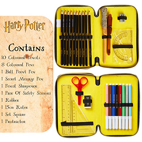 Harry-Potter-Pencil-Case-Stationary-Supplies-for-School-Large-Double-Filled-Pencil-Cases-with-Colouring-Pens-and-Pencils-Harry-Potter-Wand-Secret-Light-Pen-Gifts-for-Girls-Boys-Teens