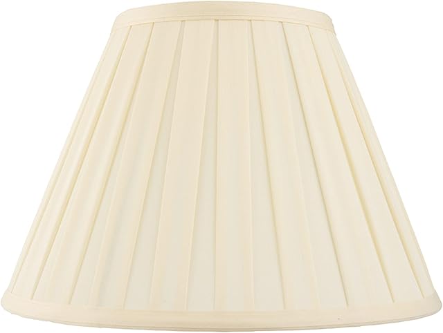 Betta Lighting Empire Lamp Shade - 12-Inch Tapered Drum Light Shade in Cream Cotton Mix Fabric - Box Pleat Lampshade for Table Lamps & Floor Lamps - 60W E27 or B22 GLS (Bulb Not Supplied)