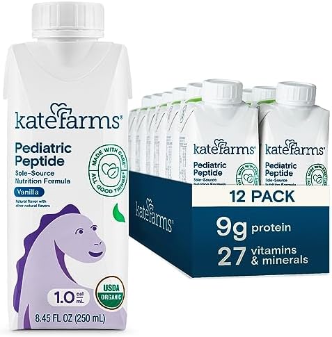 KATE FARMS Pediatric Peptide 1.0 Formula, Vanilla, 12 Pack