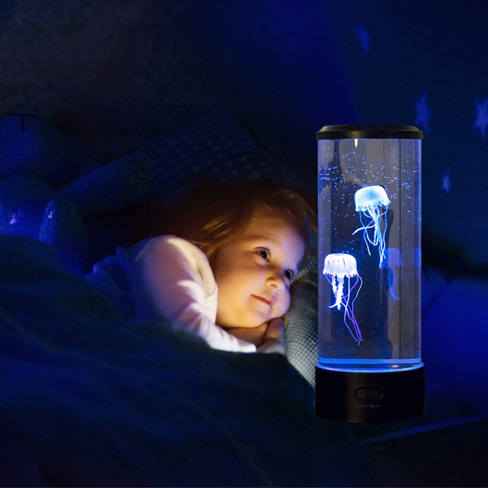 Lava Lamp LED Quallen Lampe mit Farbwechselnden Lichteffekten Dekoration für Home Office