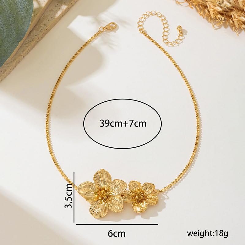 Flower Necklace for Women Flower Layered Necklaces Trendy Statement Necklace Floral2