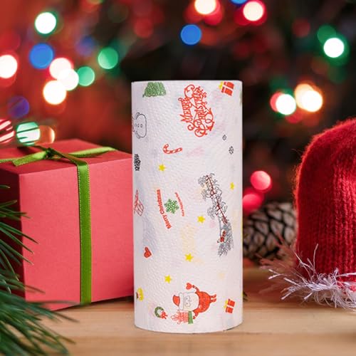 Novelty Festive Christmas Decorations Christmas Print Kitchens Paper Absorbent Oil Absorbent Kitchens Towel Paper Xmas Decor for Holiday Party Supplies