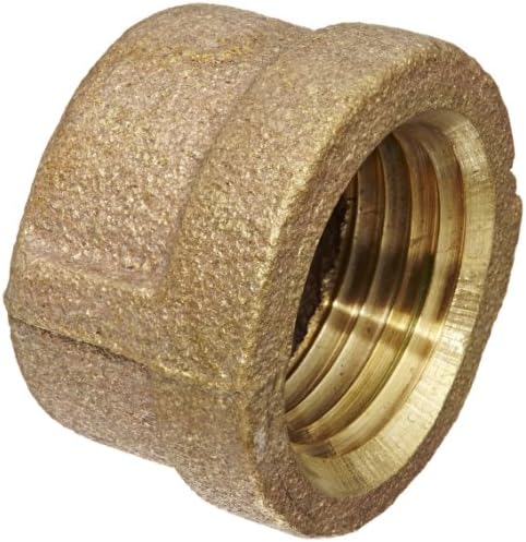 Anderson Metals 38108 Red Brass Pipe Fitting, Cap, 1/2" Female Pipe