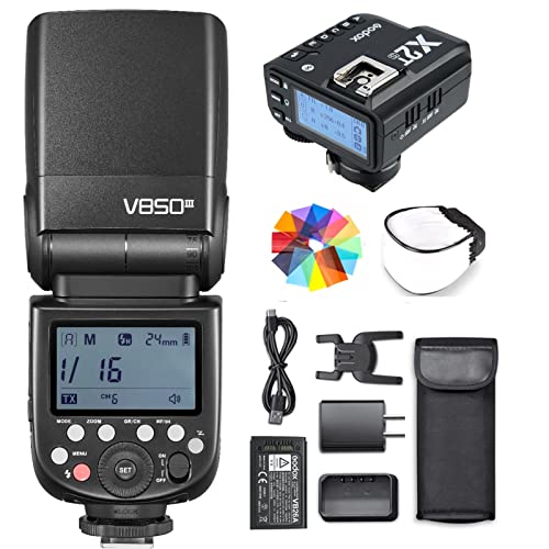 Godox V850Iii Flash Speedlight W/X2T-S Trigger7.2V/2600Mah Hss 1/8000 2.4G 1.5S Recycle Time 450 Full Power Pops For Dslr Camera With Standard Hot Shoes For Canon, Nikon, Sony, Fuji, Panasonic,Olympus #TOP10