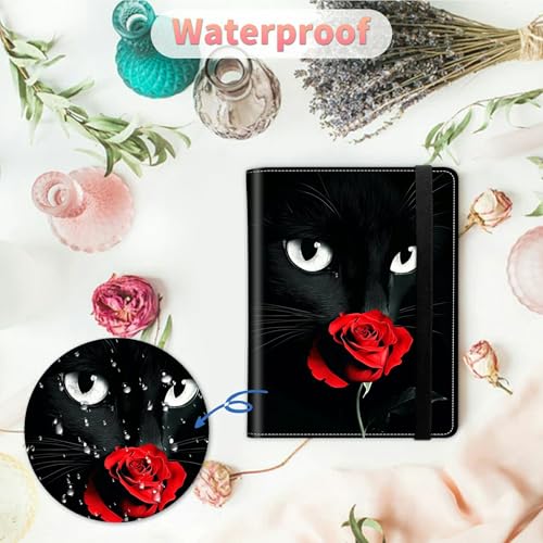 Image of Wedding Albums 4x6 120 Pockets Photos with Strong Elastic Band, Small Mini Albums Sheet Protector Folder for Photos, Album for Family Anniversary Women Men Baby Vacation Gift, Black Cat Rose