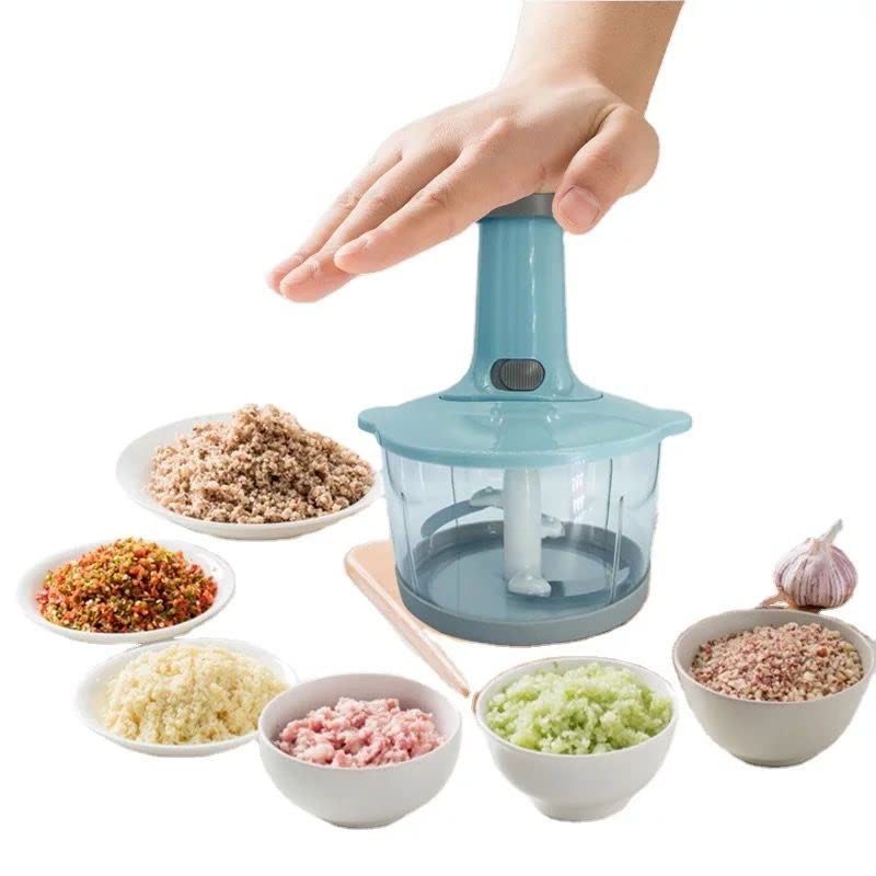 SUNPROHand Press-Powered Garlic, Vegetable Crush Profession Pull Mincer Easy Use Manual Food Chopper for Kitchen