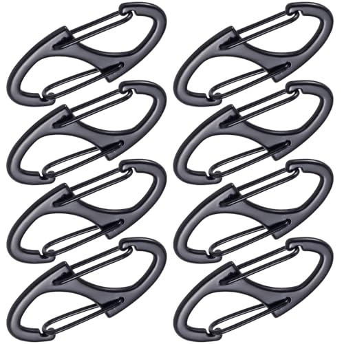 Image of 8 Pcs Zipper Clips Anti Theft Deterrent, Dual Opening Zippers Pull Replacement, Zipper Locks for Backpacks, Camping, Suitcases (Black)