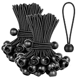 50 Stück Spanngummis mit Kugel Planenspanner mit Kugel Zelt Elastisches Kugelseil 15cm und 20cm Schwarz Gummispanner mit Kugel zur Sicherung von Zelten Bannern Planen Sonnensegeln Vordächern