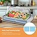 Ice Food Serving Display Tray, Cold Serving Plate with Clear Roll Top, 5QT Stainless Steel Food Serving Tray, Cooling Food Dishes Display Plate for Home, Buffet, Restaurant, Party