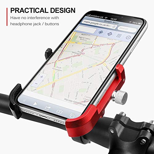 DECDEAL Suporte de telefone móvel para bicicleta em liga de alumínio com rotação de 360 ° ajustável