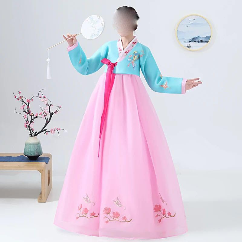 Hanbok coréen de prestige avec broderie fine pour robe de danse - 5