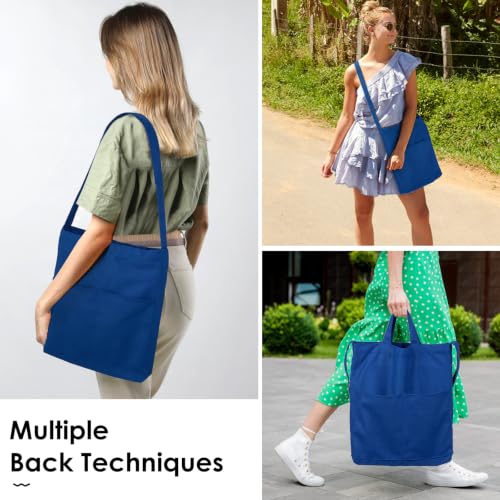 Image of Lily queen Natural Canvas Tote Bag for Crafting Reusable Grocery Shoulder Bags 2pcs