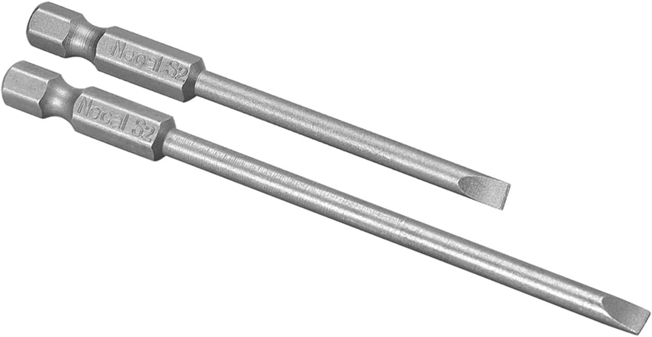uxcell 10Pcs 4mm Slotted Tip Flat Head Screwdriver Bits, 1/4