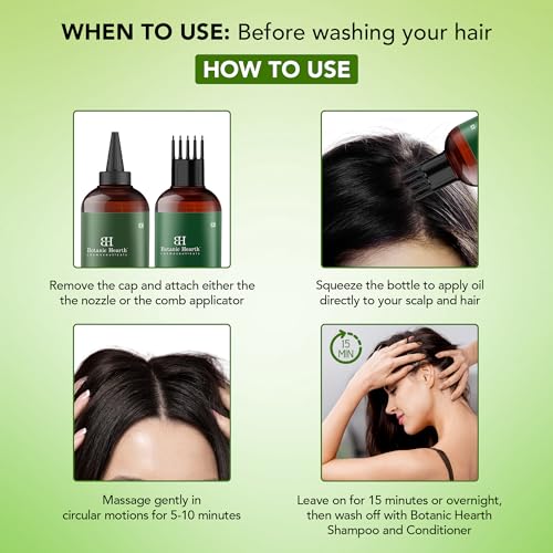 Image of Botanic Hearth Tea Tree Oil for Hair | With Argan, Jojoba & Grapeseed Oils | Soothes Itchy Scalp & Fights Dandruff | Non GMO Verified | 6.7 fl oz, Pack of 2