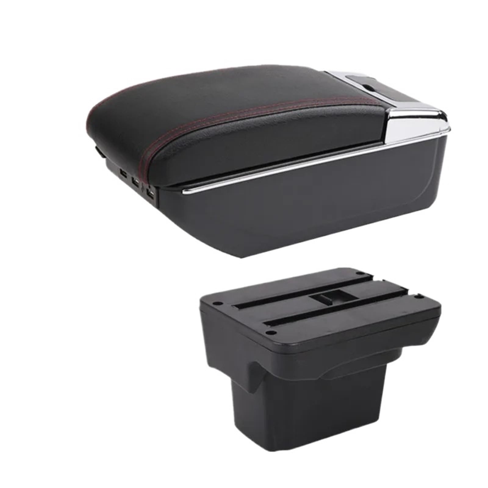 NOKRGQW Car Armrest Box For Chevrolet For Cruze For Holden 2009-2015 Car Armrest Box Centre Storage With USB Port Retrofit Accessory(D1 red line 7USB)