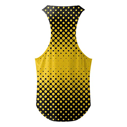 Undershirt Tank Top For Men Sleeveless Muscle T Shirts Gym Workout Stringers Summer Tank Tops T Shirt Men Performance Fit Pirate Men Blouse Square Neck Tank Top(Yellow,Medium) #TOP3