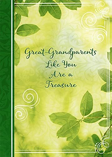 Designer Greetings Green Leaves and Branches on Yellow Grandparent's Day Card for Great-Grandparents