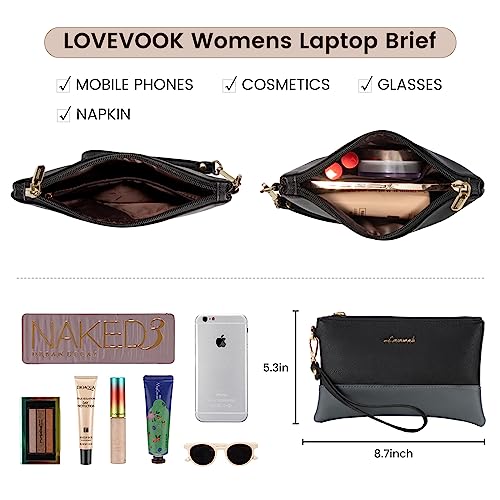 LOVEVOOK Laptop Bag for Women 15.6 Inch Laptop Tote Work Bag Professional Leather Computer Briefcase Waterproof Shoulder Bag - Image 7