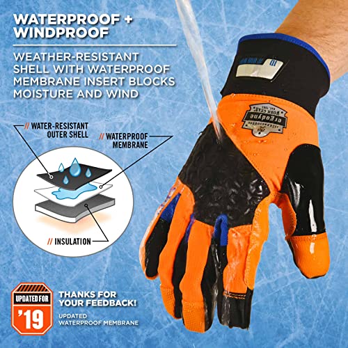 Waterproof Work Gloves, High Visibility, Thermal Insulated, Touchscreen, Enhanced Grip, Ergodyne Proflex 818Wp #TOP1