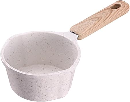 Nonstick Sauce Pan, 11 cm Small Milk Pot Pan with Pour Spout, Carote Pots, White Flat Bottom Milk Pot, Multi for MINI Sauce Pan, Multipurpose Pots Set for Home KitchenWhite