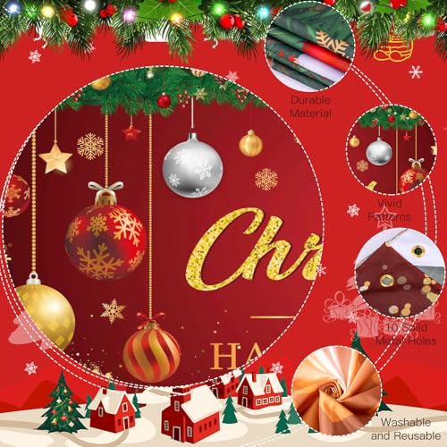 Christmas Garage Door Cover，7×16 FT Christmas Garage Door Decorations– Premium Fiber Fabric Garage Banner with Metal Grommets for Garage, Fence, Yard & Backdrop by Frerdui - Image 2
