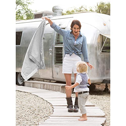 Little Giraffe Baby Blanket - Luxe Soft Blanket With Satin Trim - Baby Stroller Blanket - Newborn Baby Essentials & Baby Gifts - 29X35" - Silver #TOP2