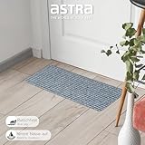 Astra Fußmatte innen Silber Schmutzfangmatte rutschfest – Türmatte 25x60 cm wasserabweisend – Rib Line strapazierfähiger Fußabtreter antistatisch
