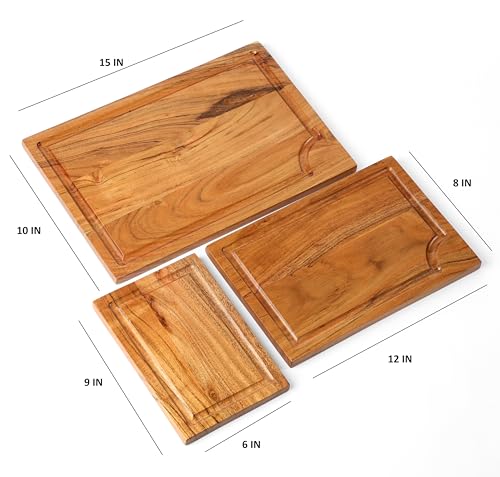 Set de 3 tablas de cortar rectangulares con ranura para jugos miniatura 4
