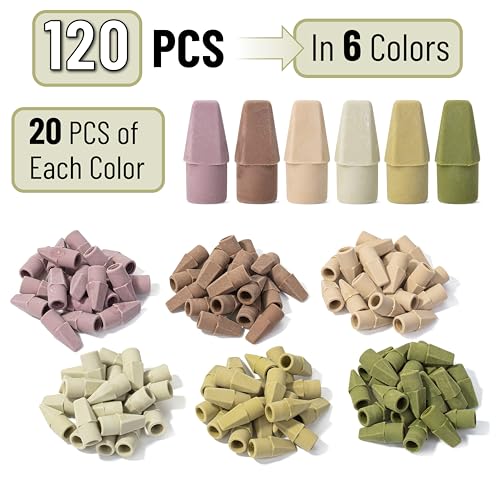 Image of Mr. Pen- Pencil Erasers Toppers, 120 Pack, Colorful, Latex Free, No Smudge | Mr Pen Erasers for Pencils