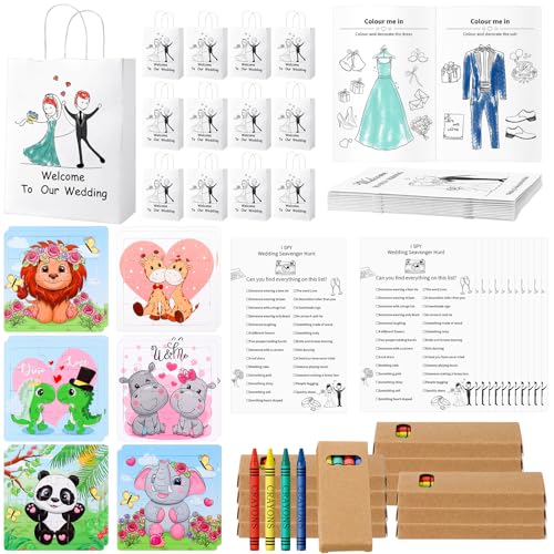 VercanMonth 60 Pcs Wedding Activities for Kids Coloring Books Individually