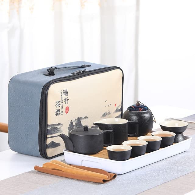 Przenośny ceramiczny zestaw do herbaty chińska herbata kung fu czajniczek podróżny na zewnątrz herbata filiżanka do herbaty z torbą kubek do herbaty ceremonia herbaty kubki na prezent