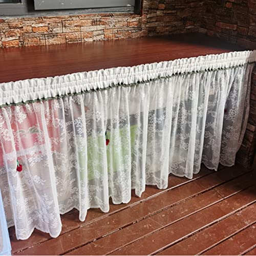 Cenefa de cortinas de encaje vintage para cocina y estantes chic 7