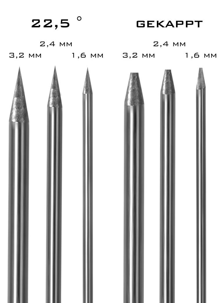 STAHLWERK Wolframschleifgerät (WS-20 M) mit 125 W für Elektroden 1,6–3,2 mm | Handlicher Wolframschleifer mit stufenlos regulierbarer Drehzahl 2.000–20.000 U/min und 25 mm Diamantschleifscheibe